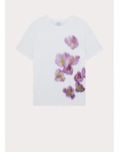 Paul Smith Blumenmalerei grafisches t-shirt col: 01 weiß, größe: l.