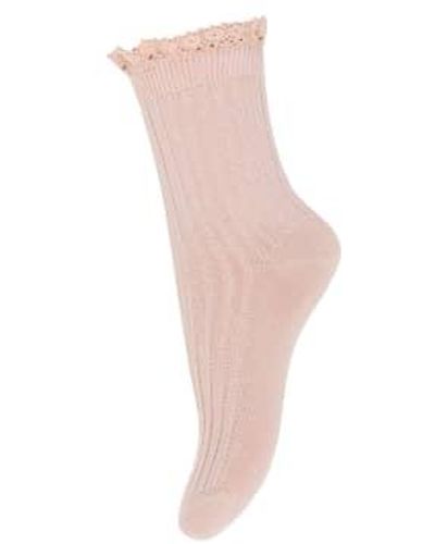 mpDenmark Julia Socken mit Spitze - Pink