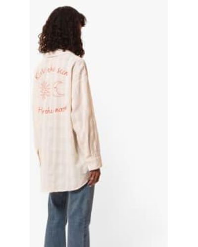 Nudie Jeans Monica Embroidered Shirt Off - Neutro