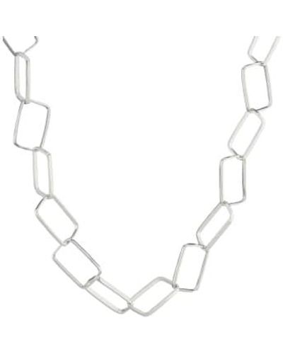 CollardManson Rectangle Link Necklace - Metallic