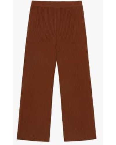 Diarte Silvestre Knitted Cotton Trousers - Marrone