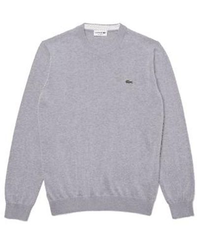 Lacoste Organic Cotton Sweater Round Neck L - Gray