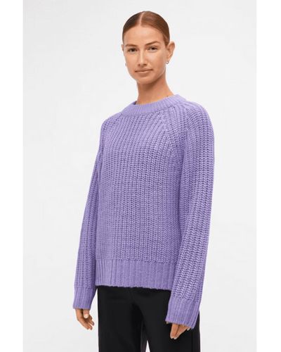 Object Jamalia Aster Purple Knit Pullover