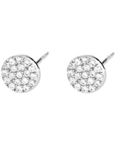 Scream Pretty Pave Circle Stud Earrings Available In Two Different Colours - Metallizzato