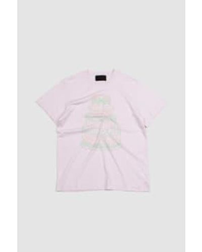 Simone Rocha Camiseta ss con huella pastel rosa/menta/rosa