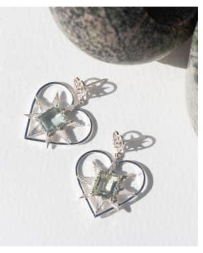 Zoe & Morgan Shining Heart Earrings - Metallic