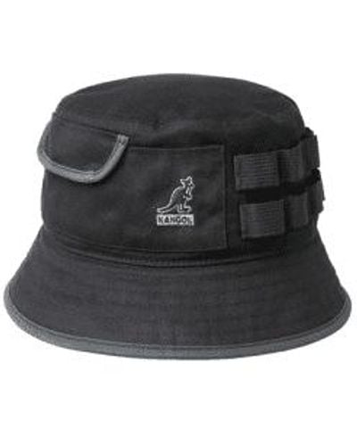 Kangol Waxed Utility Bucket Hat - Nero