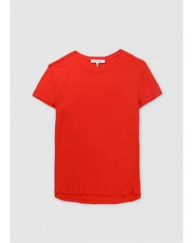 FRAME T-shirt easy true linen femme en rouge orange