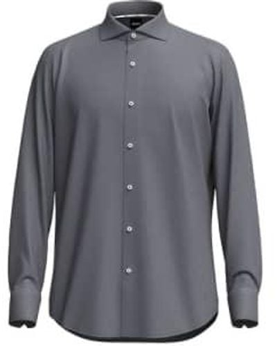 BOSS Boss H Joe Spread Navy Blue Cotton Stretch Shirt 50502627 410