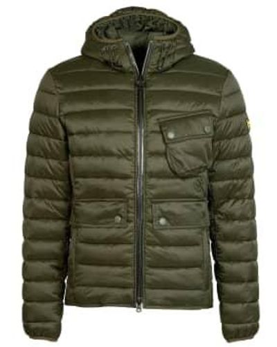 Barbour Sage Racer Ouston Quilted Hooded Jacket - Green