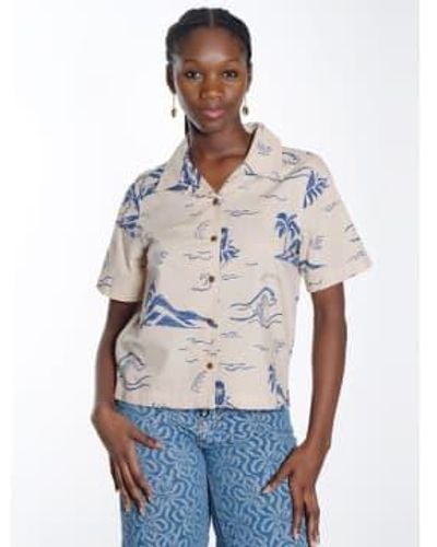 Nudie Jeans Moa Waves Hawaii Shirt 1 - Blu