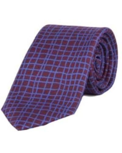 40 Colori Net Printed Silk Tie Lilac-mustard /natural/brown - Purple