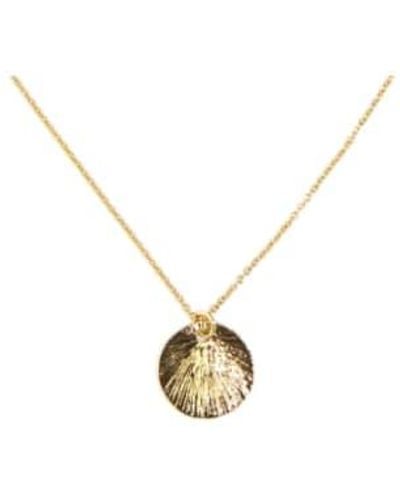 sept cinq Long Gold Necklace Abalone - Metallic