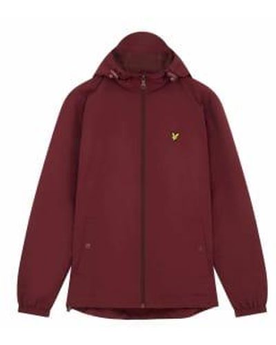 Lyle & Scott & Zip Through Hooded Jacket -burgundy M - Red