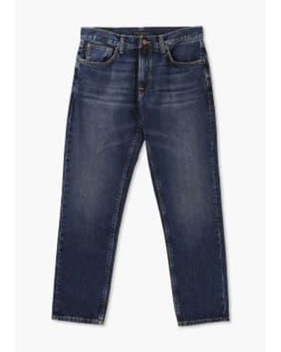 Nudie Jeans Herren kiesige jackson gerade jeans im blauen boden