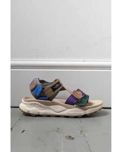 Flower Mountain Sandalias nazca & violet velcro - Gris