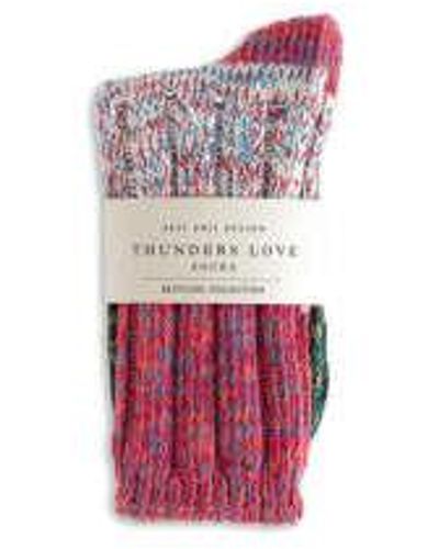 Thunders Love Helen Recycled Cotton Socks - Rosso