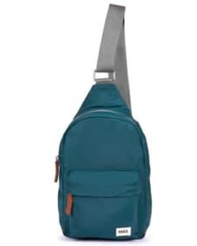 Roka Willesden B Sustainable Crossbody Bag Canvas Lava - Blue