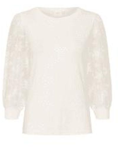 Kaffe Floria Jersey Blouse - White