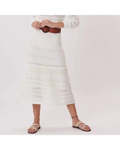 Rene' Derhy Derhy Vanina Crochet Midi Skirt - White
