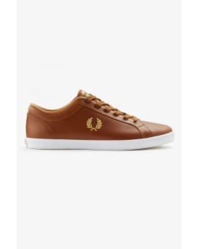 Fred Perry Baseline leder b4330 hellbraun