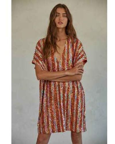 By Together This Moment Dress Stripe Burnt Multi / M - Brown