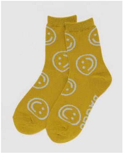BAGGU Crew Sock Ochre Happy Taille Unique - Yellow