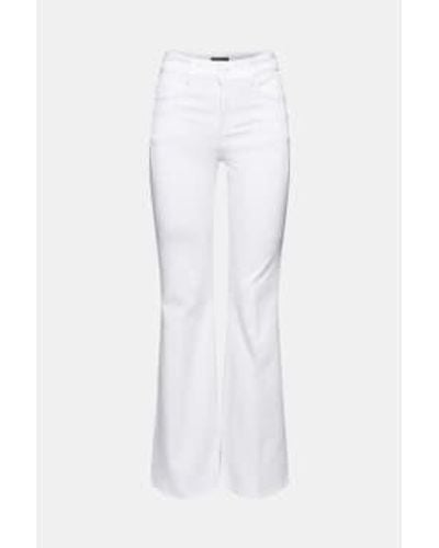 Esprit Bootcut Jeans With Pressed Pleat - Bianco