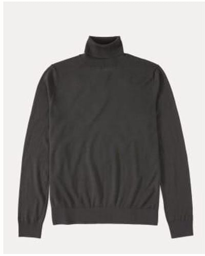 Closed - Rolled -collar Sweater - Organic Merino Wool - Gray Charcoal - M
