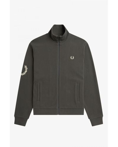 Fred Perry J6553 Laurel Wreath Sleeve Track Jacket - Gray