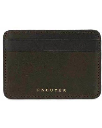 Escuyer Leather Card Holder Leather - Black