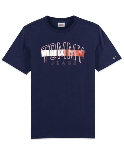Tommy Hilfiger Tommy Jeans Flag Tommy T Shirt Twilight Navy - Blu