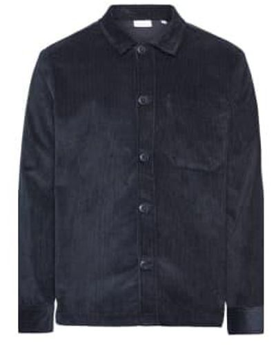 Knowledge Cotton Streched 8-wales corduroy overshirt - Azul