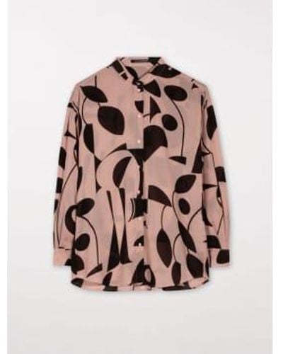 Luisa Cerano And Black Two Tone Printed Blouse - Rosa