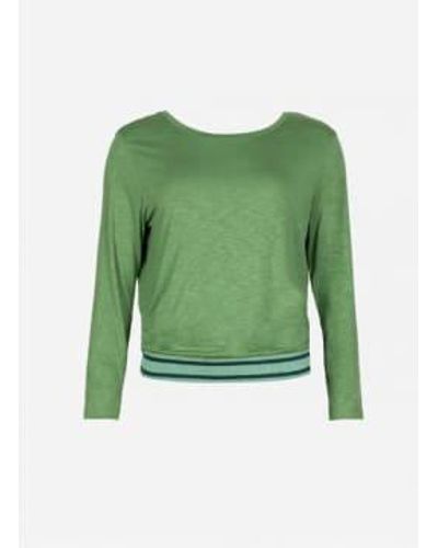 An'ge Low Collar V Neck T Shirt In - Verde