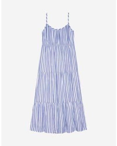 Rails Blakely Striped Tier Strappy Dress Size L Col - Blu