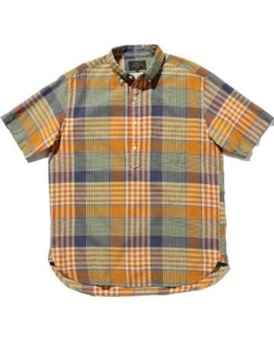 Beams Plus Bd Pullover Short Sleeve Indian Madras Check - Metallizzato