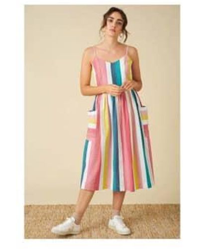 Lilac Rose Bree Summer Rainbow Stripe Dress 10 - Multicolor
