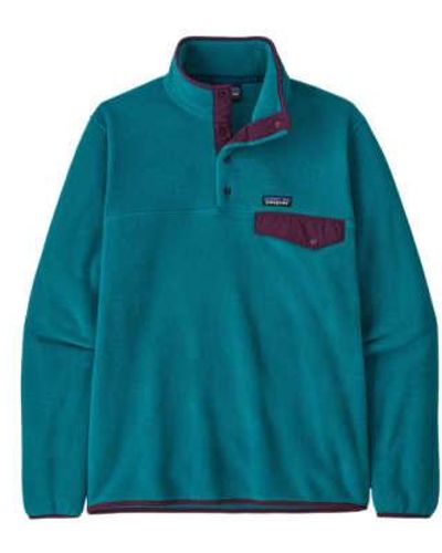 Patagonia Mens Lightweight Synchilla Snap T Fleece Pullover Belay - Blu