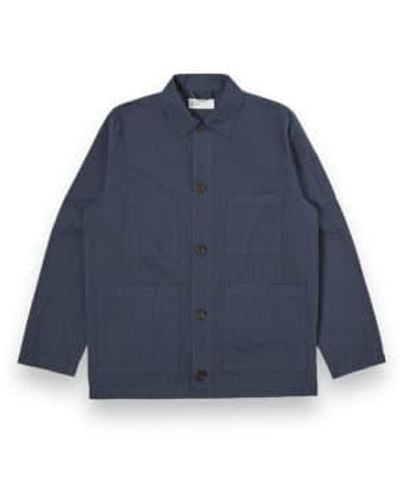 Universal Works Coverall Jacket Nearly Pinstripe 30707 Navy S - Blue