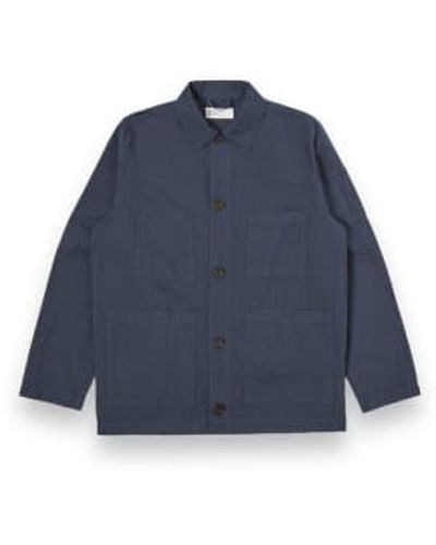 Universal Works Coverall Jacket Nearly Pinstripe 30707 - Blu