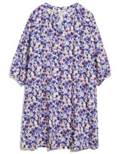 ARMEDANGELS Multi Floral Lyocell Oversized Fit Priscaa Woven Dress S - Blue