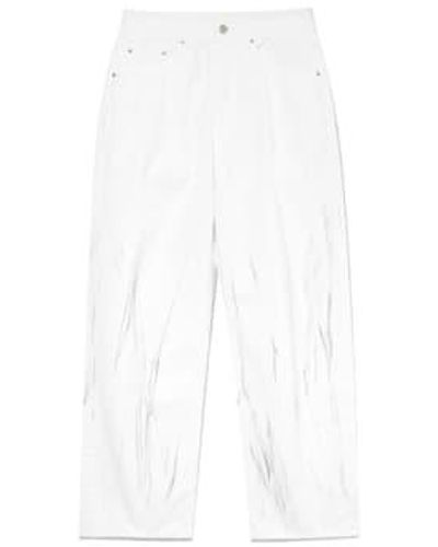 PARTIMENTO Pantalon nim glacial à la teinture - Blanc