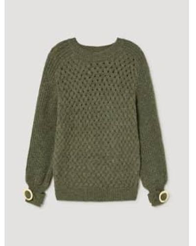 SKATÏE Knitted Sweater With Buckles S - Green