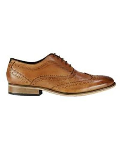 Front Diego Oxford Leather Brogues - Marrone