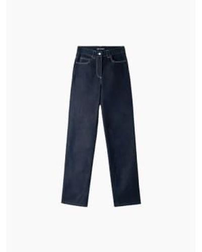 Sunnei Pantalons jean classiques stripes bleues