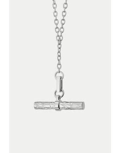 Daisy London Treasures Oyster T Bar Necklace - Bianco