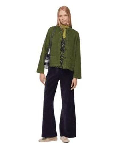 Nice Things Elastic Corduroy Pants With Zipper Maxi - Green