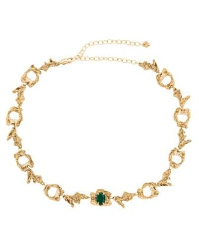 Loveness Lee Eryngii Emerald Necklace Plated - Metallic