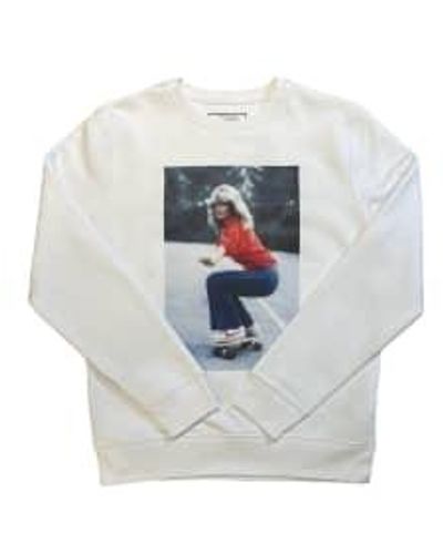 Made by moi Selection Sweatshirt Farrah Fawcett Cotton - White